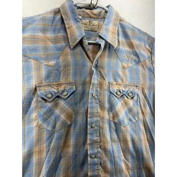 Vintage Dee Cee Pearlsnap Sawtooth Button Up Plaid Mens Size 17-35 - Picture 2 of 8
